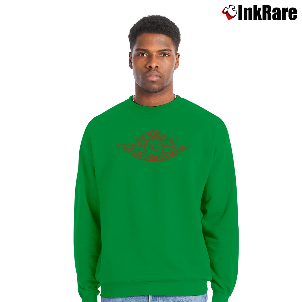 Men’s 1985 Nike Air Jordan Wings Logo Crewneck Sweatshirt in irish green | Cozy Fabric, Clean Style