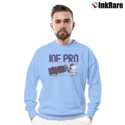 Men’s 1985 Snoopy Joe Pro Golf Peanuts Crewneck Sweatshirt in light blue | Cozy Fabric, Clean Style
