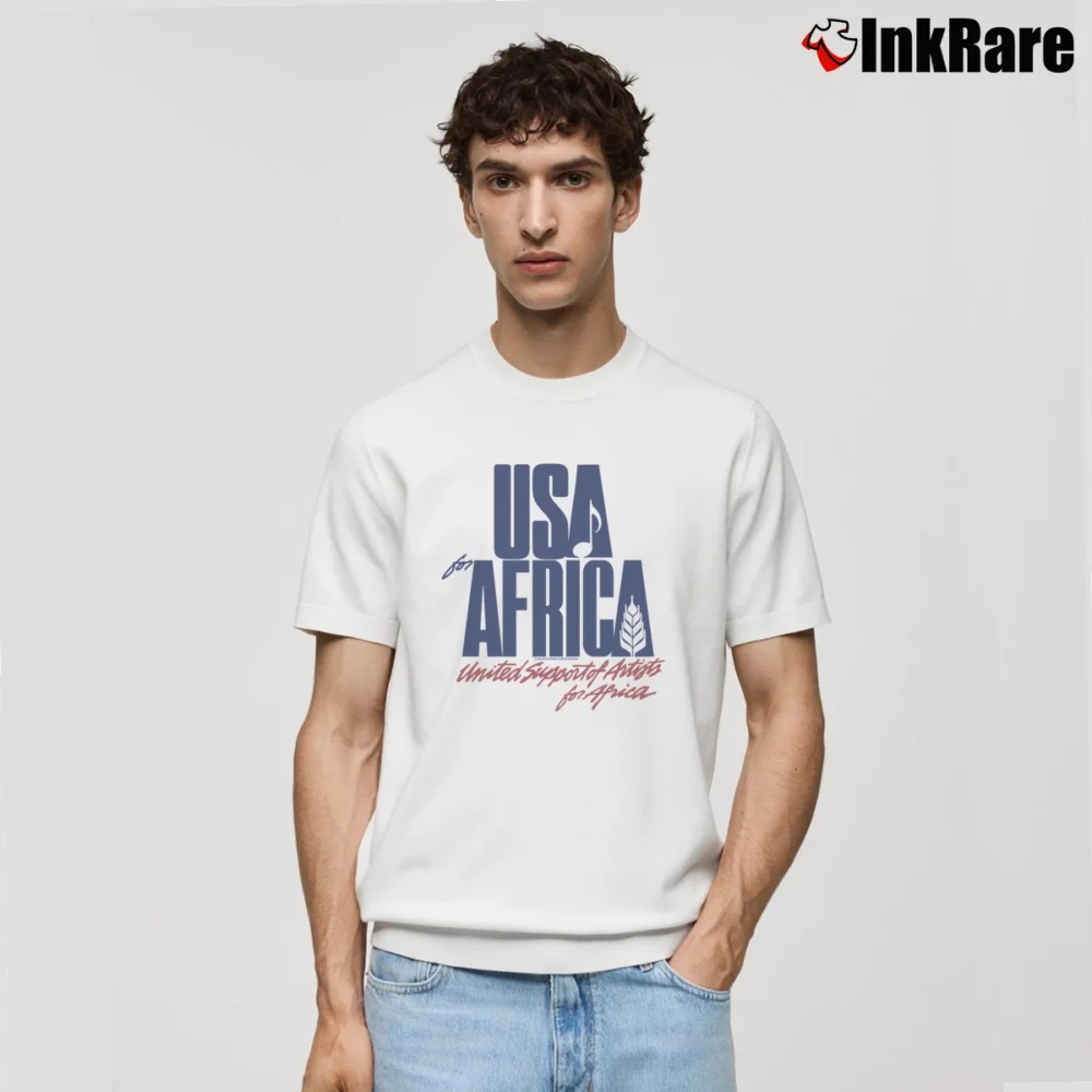 Men’s 1985 USA for Africa We Are the World Music Legends Classic T-Shirt in white | Soft, Breathable Everyday Wear