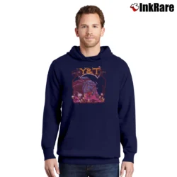 Men’s 1985 Y&T Black Tiger Tour Band Pullover Hoodie in navy | Cozy, Durable, Modern Fit