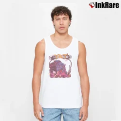 Men’s 1985 Y&T Black Tiger Tour Band Tank Top in white | Breathable, Active-Friendly Design