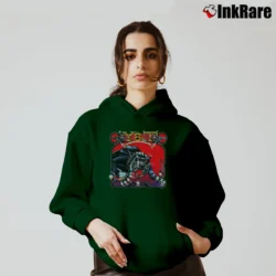 Women’s 1985 Y&T Black Tiger Tour Rock Cozy Hoodie in forest green | Warm, Structured, Stylish
