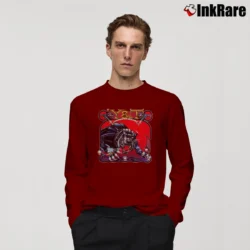 Men’s 1985 Y&T Black Tiger Tour Rock Long-Sleeve Shirt in maroon | Sleek, Lightweight, Year-Round Wear