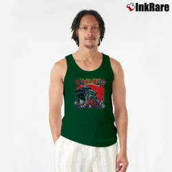 Men’s 1985 Y&T Black Tiger Tour Rock Tank Top in forest green | Breathable, Active-Friendly Design
