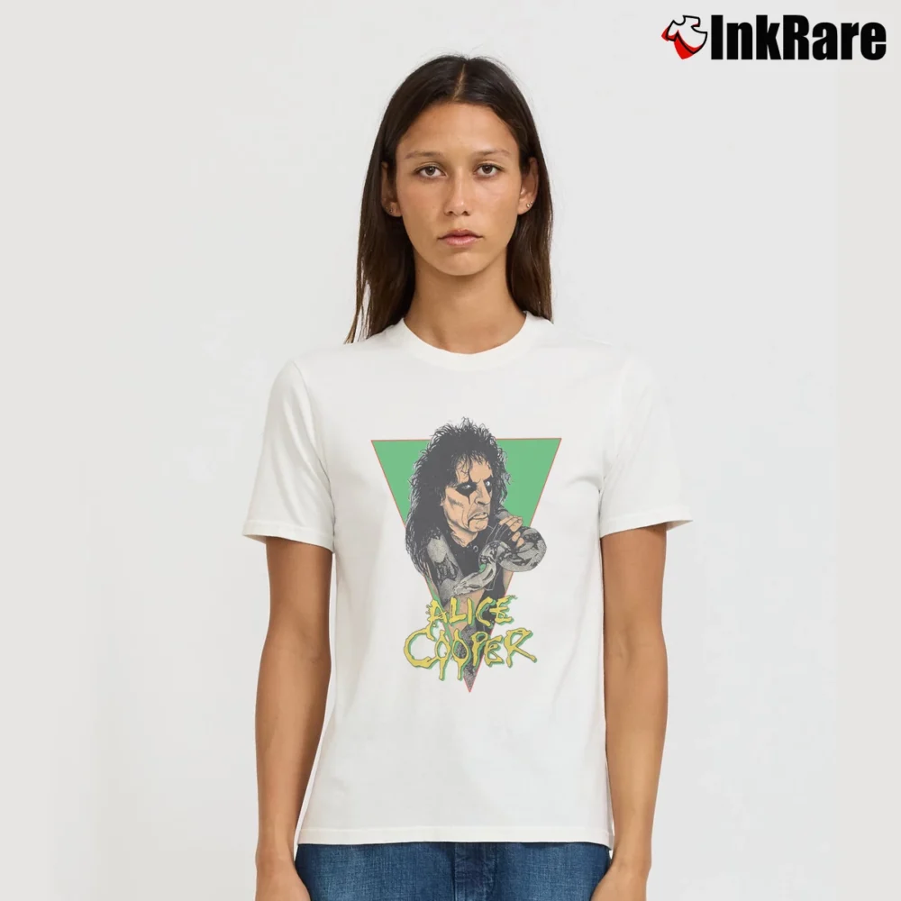 Women’s 1986–1987 Alice Cooper Rock Tour Glam Signature T-Shirt in white | Soft, Flattering Fit