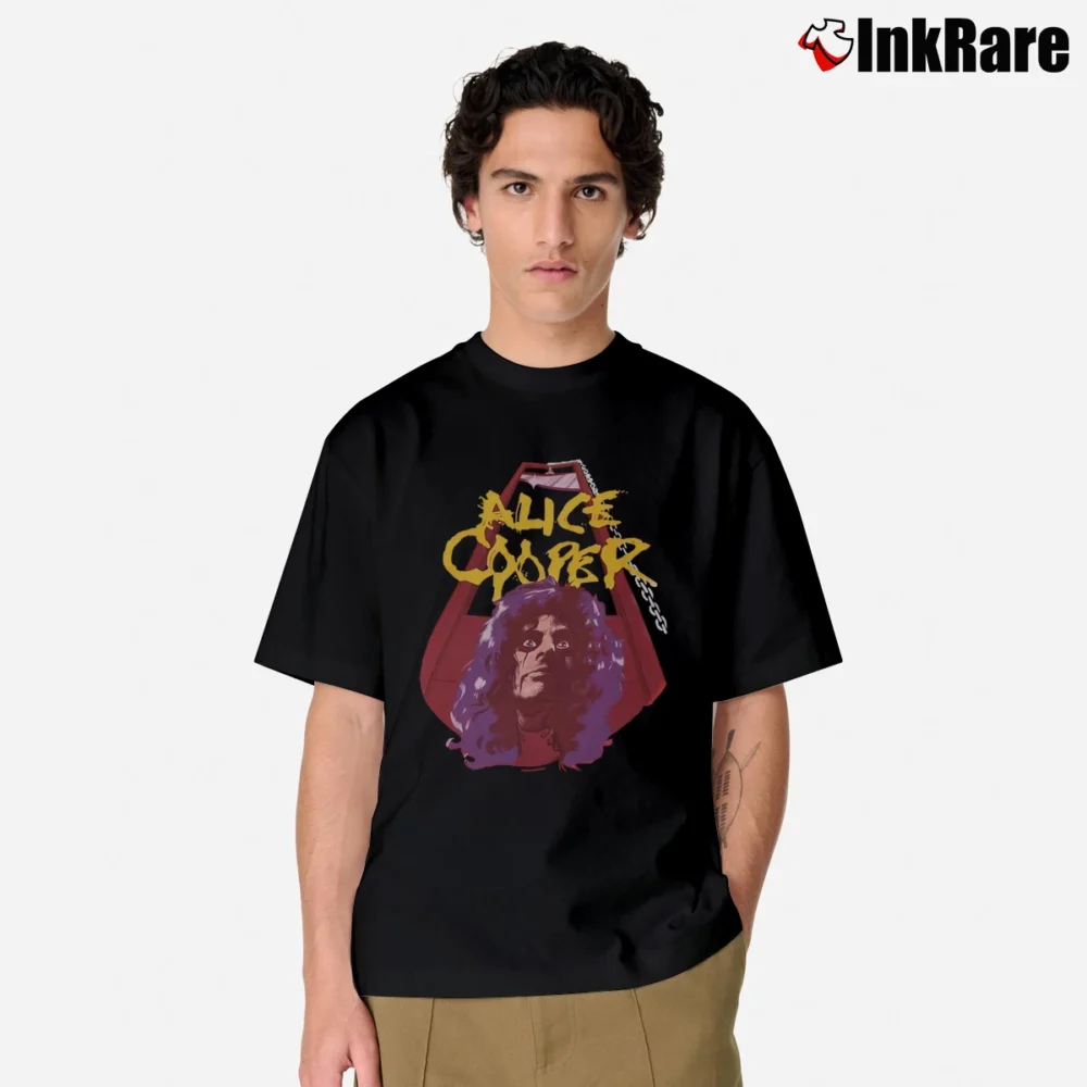 Men’s 1986 Alice Cooper Nightmare Returns Metal Tour Classic T-Shirt in black | Soft, Breathable Everyday Wear