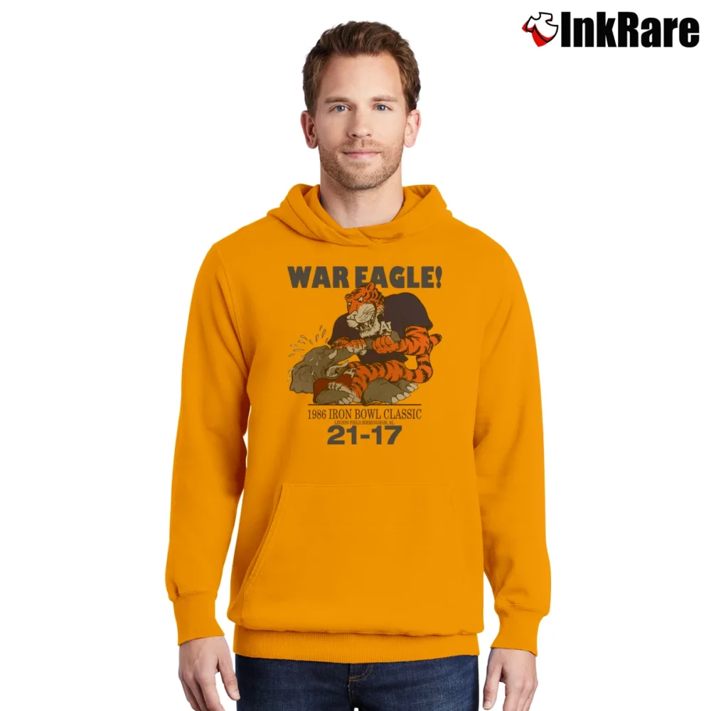Men’s 1986 Auburn Tigers Iron Bowl Pullover Hoodie in orange | Cozy, Durable, Modern Fit