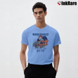 Men’s 1986 Auburn Tigers Iron Bowl V-Neck Tee in light blue | Sharp, Breathable, Everyday Staple
