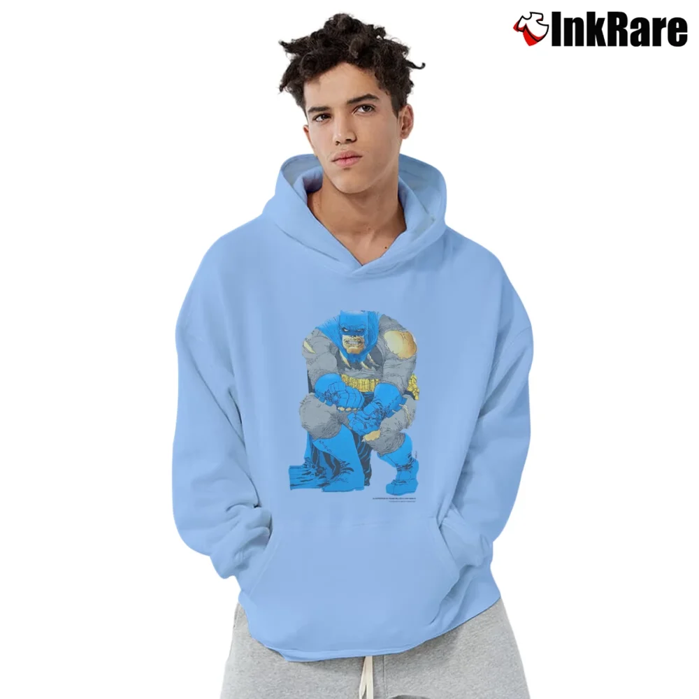 Men’s 1986 Batman Frank Miller DC Comics Graphic Pullover Hoodie in light blue | Cozy, Durable, Modern Fit
