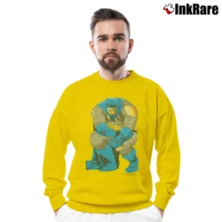 Men’s 1986 Batman Frank Miller DC Comics Graphic Crewneck Sweatshirt in yellow | Cozy Fabric, Clean Style