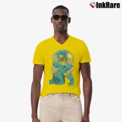 Men’s 1986 Batman Frank Miller DC Comics Graphic V-Neck Tee in yellow | Sharp, Breathable, Everyday Staple