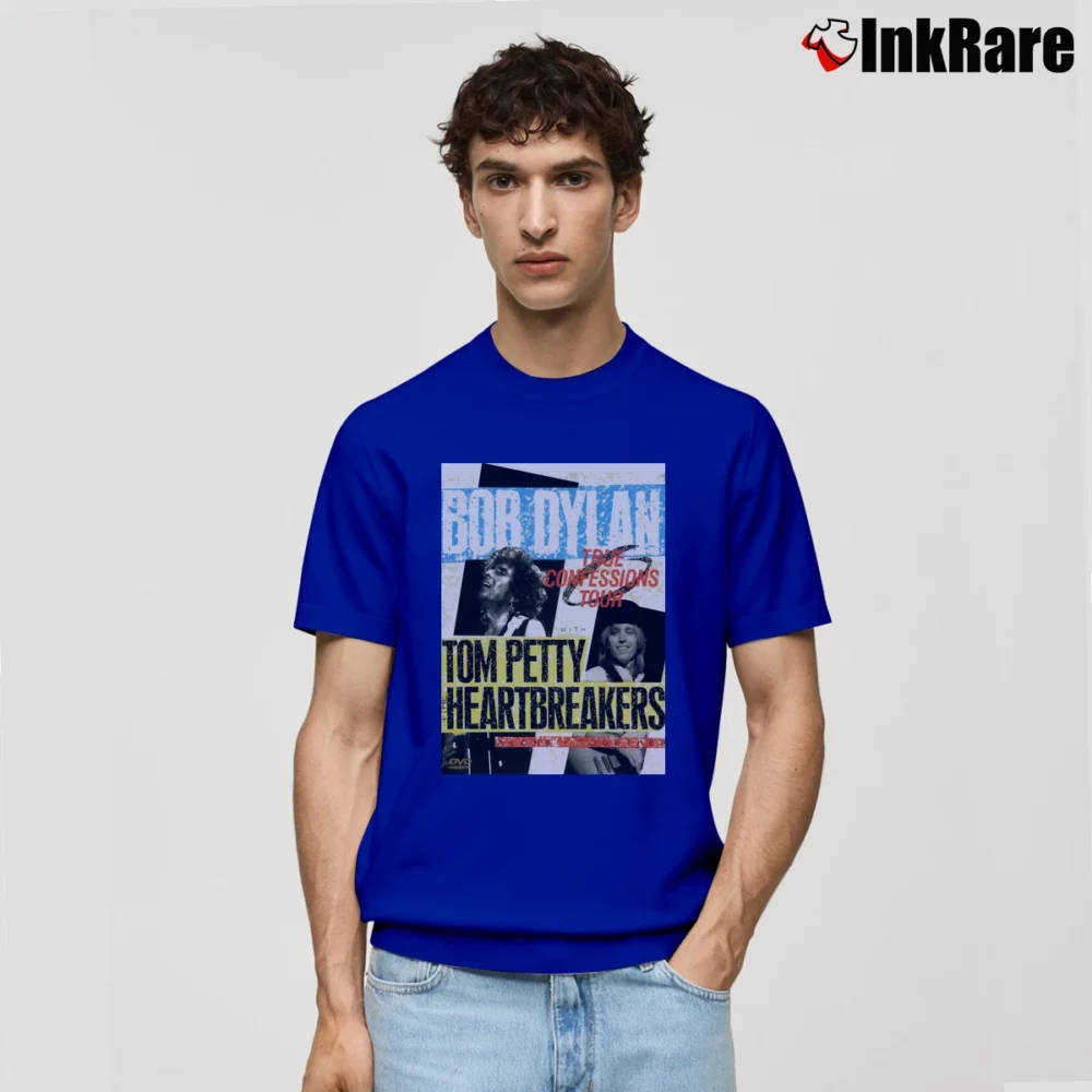 Men’s 1986 Bob Dylan & Tom Petty Concert Tour Classic T-Shirt in royal blue | Soft, Breathable Everyday Wear