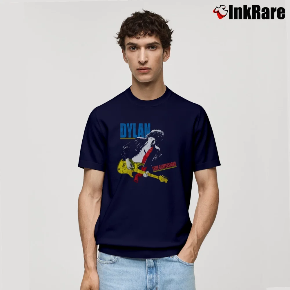 Men’s 1986 Bob Dylan True Confessions Tour Classic T-Shirt in navy | Soft, Breathable Everyday Wear