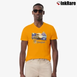 Men’s 1986 Disneyland Star Tours Star Wars Graphic V-Neck Tee in orange | Sharp, Breathable, Everyday Staple