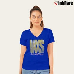 Women’s 1986 Inxs Listen Like Thieves Tour V-Neck Tee in royal blue | Chic Neckline, Soft Texture