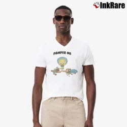 Men’s 1986 Looney Tunes Tweety Bird V-Neck Tee in white | Sharp, Breathable, Everyday Staple