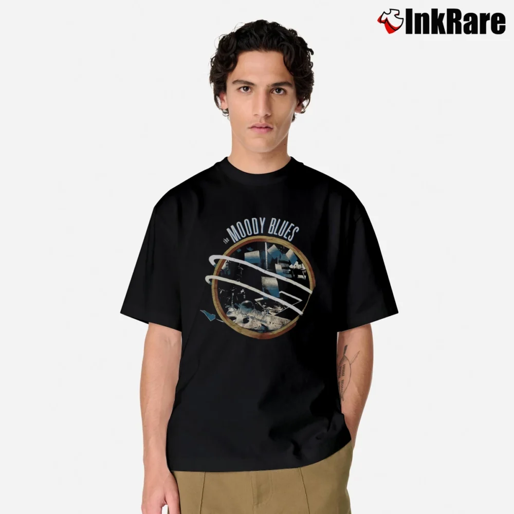 Men’s 1986 Moody Blues Live In Concert Astronaut Band Classic T-Shirt in black | Soft, Breathable Everyday Wear