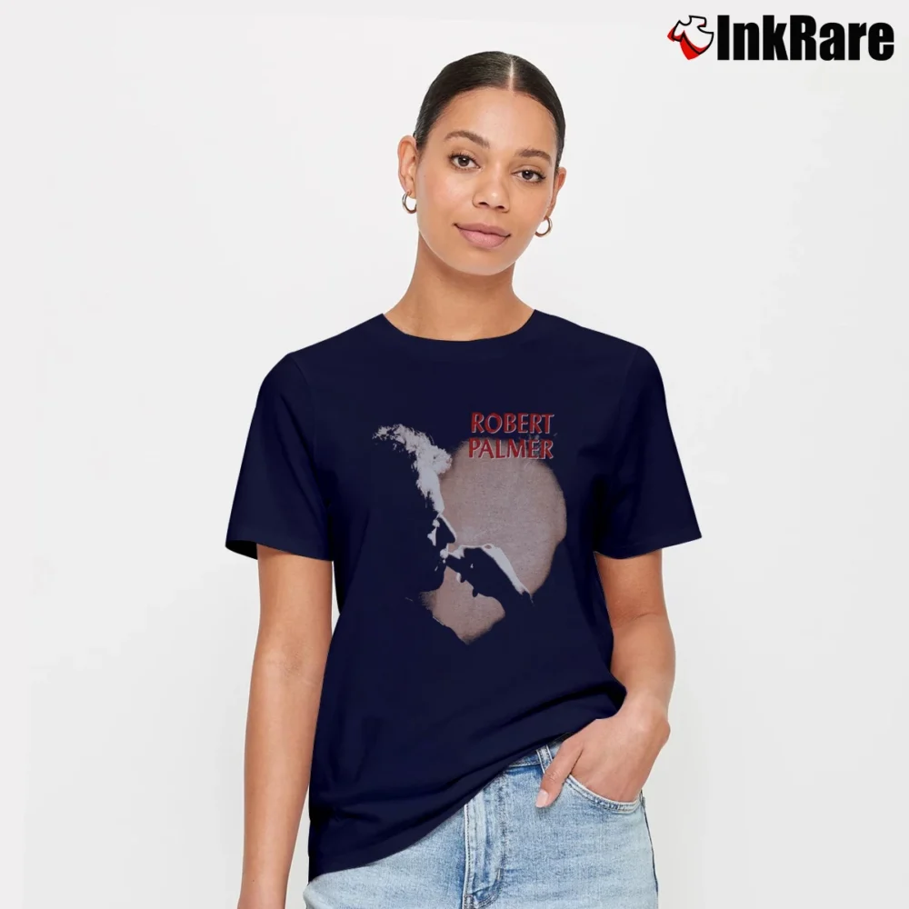 Women’s 1986 Robert Palmer Addicted To Love Tour Signature T-Shirt in navy | Soft, Flattering Fit