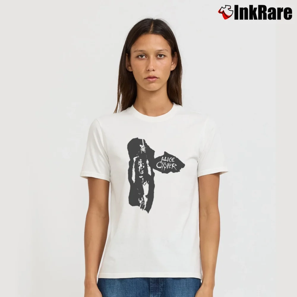 Women’s 1987 1988 Alice Cooper Live In The Flesh Tour Signature T-Shirt in white | Soft, Flattering Fit