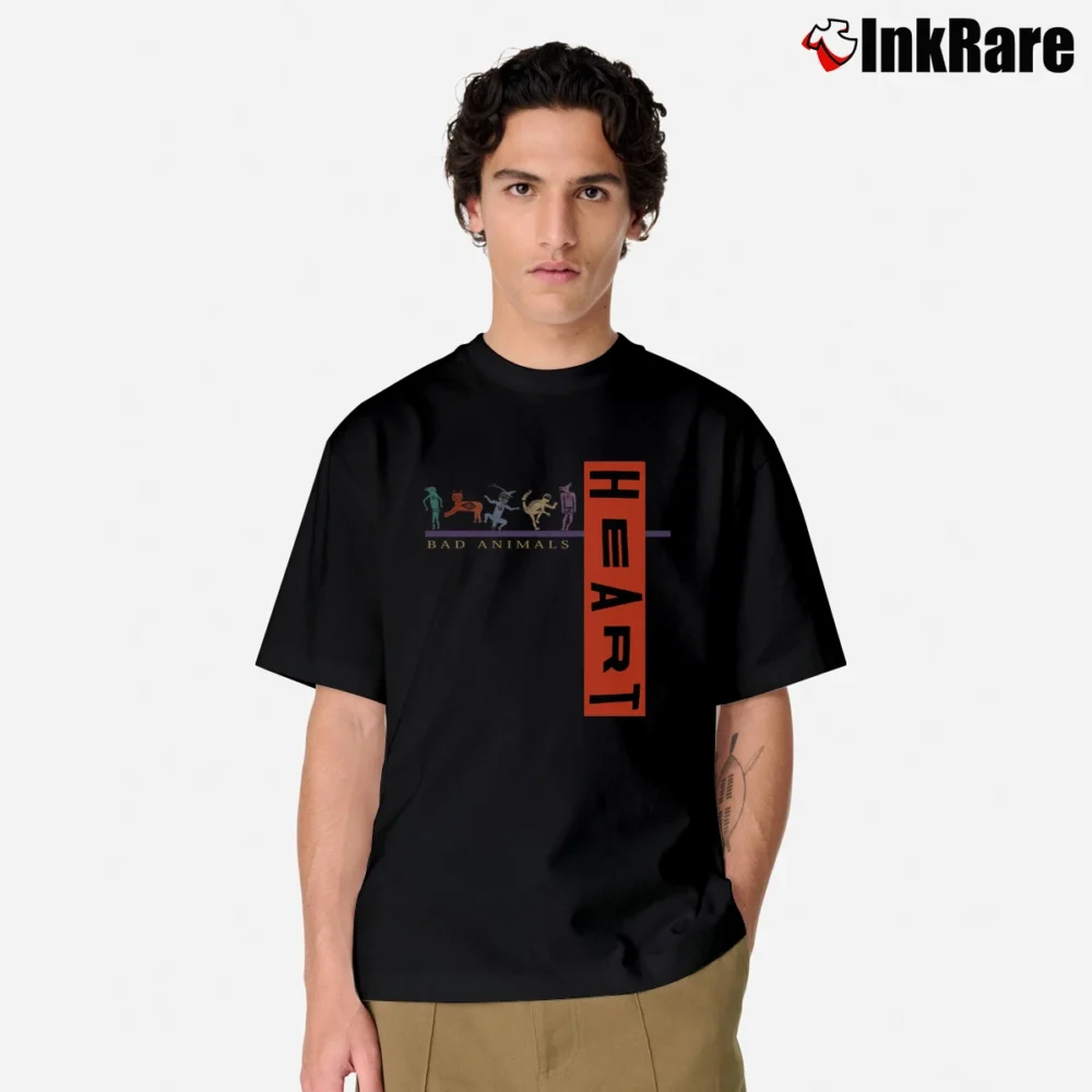 Men’s 1987 Heart Bad Animals World Tour Featuring Foreigner Pat Benatar And Alice In Chains Classic T-Shirt in black | Soft, Breathable Everyday Wear