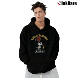 Men’s 1987 Los Angeles Lakers Snoopy Championship Pullover Hoodie in black | Cozy, Durable, Modern Fit