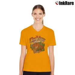 Women’s 1987 LSU Tigers Death Valley Football V-Neck Tee in orange | Chic Neckline, Soft Texture