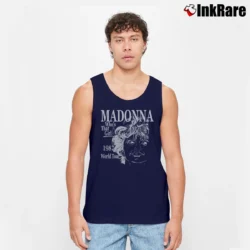 Men’s 1987 Madonna Who's That Girl Tour Tank Top in navy | Breathable, Active-Friendly Design