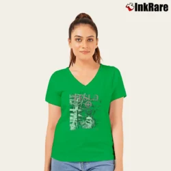 Women’s 1987 Tesla Deadstock Concert V-Neck Tee in irish green | Chic Neckline, Soft Texture