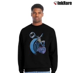 Men’s 1988 Batman DC Comics Skyline Retro Crewneck Sweatshirt in black | Cozy Fabric, Clean Style