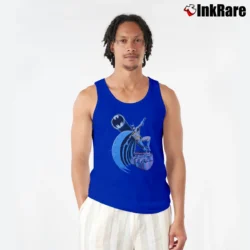 Men’s 1988 Batman DC Comics Skyline Retro Tank Top in royal blue | Breathable, Active-Friendly Design