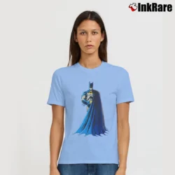 Women’s 1988 Batman Movie Promo Jack Nicholson Michael Keaton Signature T-Shirt in light blue | Soft, Flattering Fit