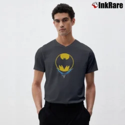 Men’s 1988 Batman Retro Classic Graphic V-Neck Tee in charcoal | Sharp, Breathable, Everyday Staple