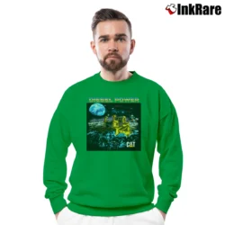 Men’s 1988 Cat Caterpillar Diesel Power Crewneck Sweatshirt in irish green | Cozy Fabric, Clean Style