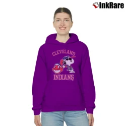 Women’s 1988 Cleveland Indians Snoopy MLB Baseball Cozy Hoodie in purple | Warm, Structured, Stylish