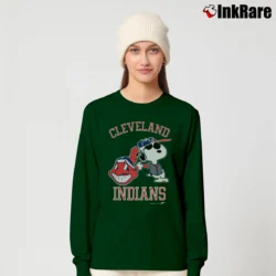 Women’s 1988 Cleveland Indians Snoopy MLB Baseball Long-Sleeve Top in forest green | Sleek, Versatile, All-Season