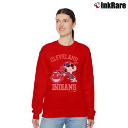 Women’s 1988 Cleveland Indians Snoopy MLB Baseball Relaxed Sweatshirt in red | Soft, Laid-Back Vibe