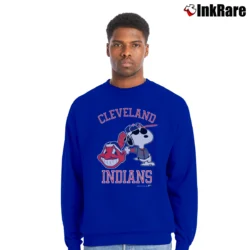 Men’s 1988 Cleveland Indians Snoopy MLB Baseball Crewneck Sweatshirt in royal blue | Cozy Fabric, Clean Style
