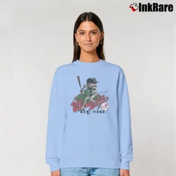 Women’s 1988 Dave Winfield New York Yankees MLB Baseball Cartoon Caricature Relaxed Sweatshirt in light blue | Soft, Laid-Back Vibe