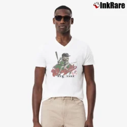Men’s 1988 Dave Winfield New York Yankees MLB Baseball Cartoon Caricature V-Neck Tee in white | Sharp, Breathable, Everyday Staple