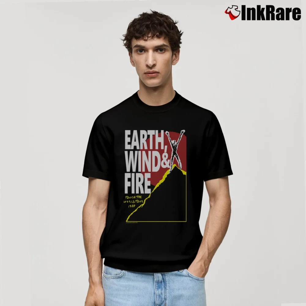 Men’s 1988 Earth Wind And Fire Touch The World Tour Classic T-Shirt in black | Soft, Breathable Everyday Wear