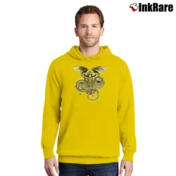Men’s 1988 Harley Davidson Dragon Motorcycle Pullover Hoodie in yellow | Cozy, Durable, Modern Fit