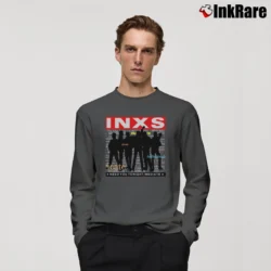 Men’s 1988 INXS Kick Tour Concert Band Long-Sleeve Shirt in charcoal | Sleek, Lightweight, Year-Round Wear