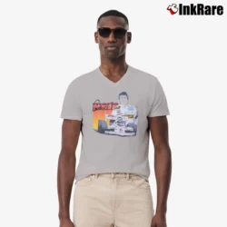 Men’s 1988 Mario Andretti Nascar V-Neck Tee in sport grey | Sharp, Breathable, Everyday Staple