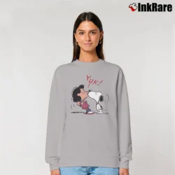 Women’s 1988 Snoopy Kissing Lucy Peanuts Gang Relaxed Sweatshirt in sport grey | Soft, Laid-Back Vibe