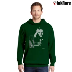 Men’s 1988 Sting Sun Tour Concert Music Pullover Hoodie in forest green | Cozy, Durable, Modern Fit