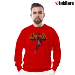 Men’s 1988 The Punisher Marvel Comics 80s Superhero Crewneck Sweatshirt in red | Cozy Fabric, Clean Style