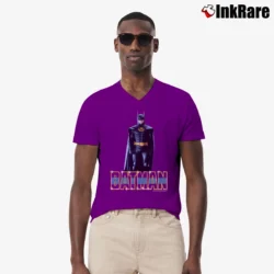 Men’s 1989 Batman DC Comics Promo Graphic V-Neck Tee in purple | Sharp, Breathable, Everyday Staple