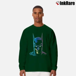 Men’s 1989 Batman Face Graphic DC Comics Long-Sleeve Shirt in forest green | Sleek, Lightweight, Year-Round Wear