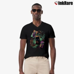 Men’s 1989 Batman Joker Take Your Best Shot Graphic V-Neck Tee in black | Sharp, Breathable, Everyday Staple