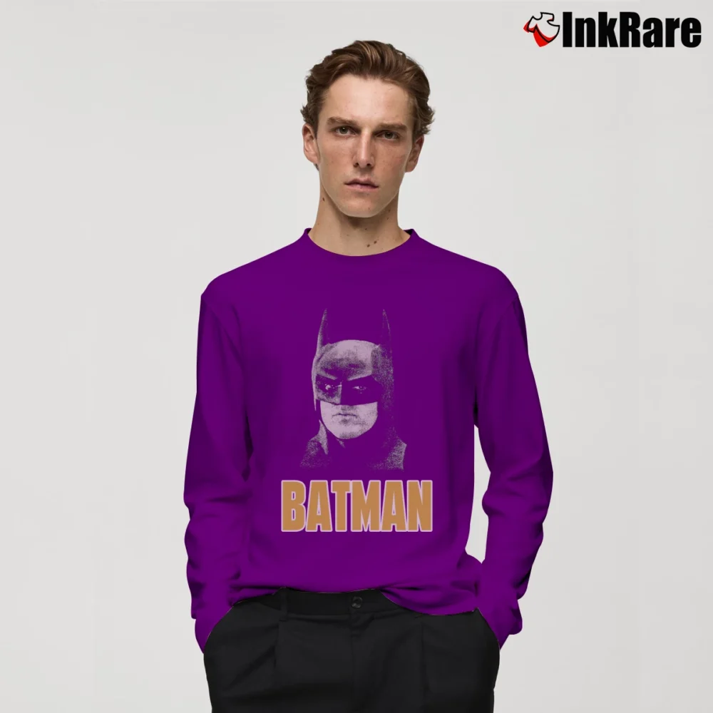 Men’s 1989 Batman Michael Keaton Movie Promo Long-Sleeve Shirt in purple | Sleek, Lightweight, Year-Round Wear